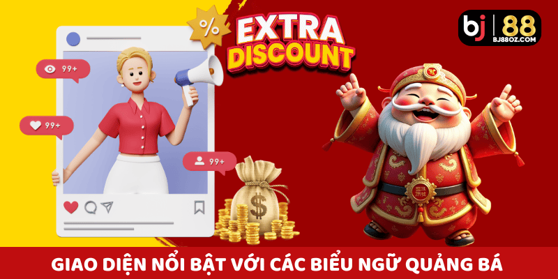 Giao diện nổi bật với các biểu ngữ quảng bá chương trình khuyến mãi BJ88 hiện hành.