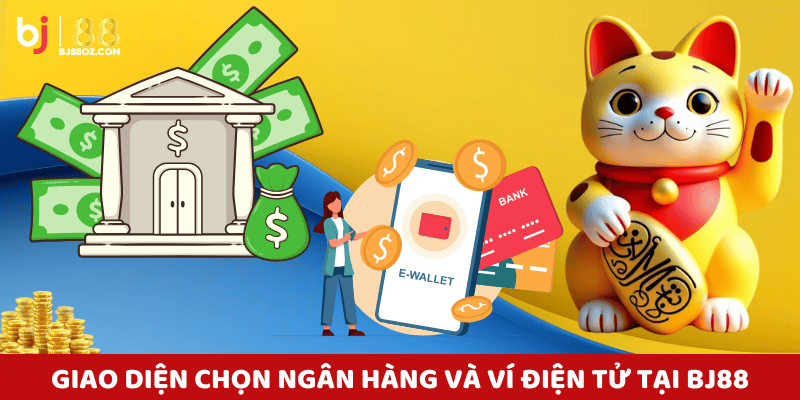 Giao diện chọn ngân hàng và ví điện tử tại mục hình thức thanh toán BJ88.